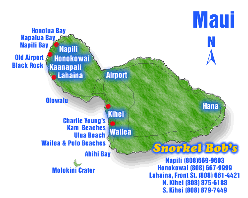 Find the closest Snorkel Bob's location anywhere on the island of Maui. You can call ahead to reserve equipment or check them out online.