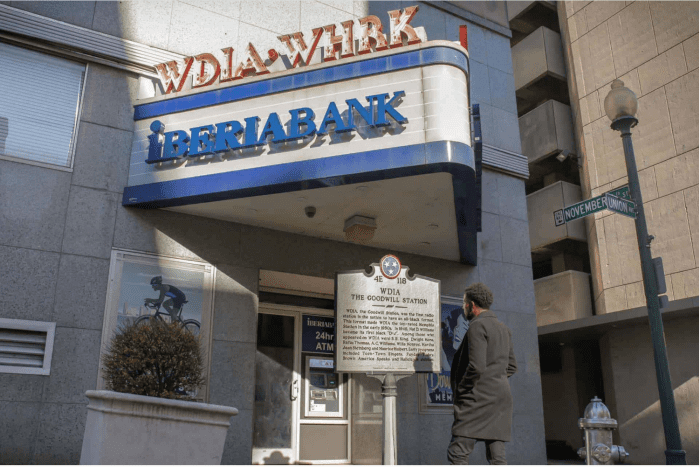 In 1985 WDIA left its location at 112 Union Avenue, near the Main Street intersection, in downtown Memphis. An identifying neon marker remained to overlook a historical monument honoring the station's community-based goodwill accomplishments.