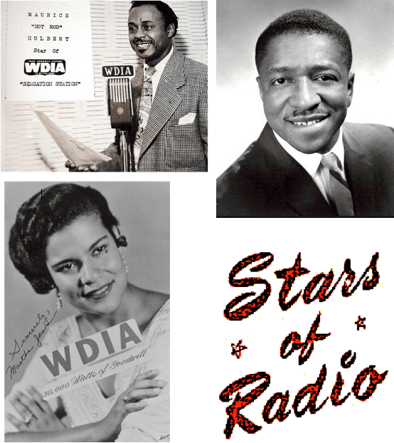 Top left to right: Maurice "Hot Rod" Hulbert, Robert "Honeyboy" Thomas, and Martha Jean, "the Queen" Steinberg, were some of the many radio stars at WDIA.