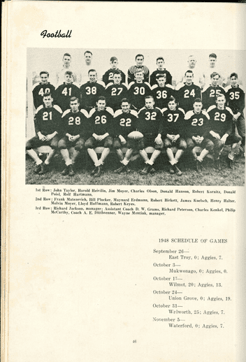 1949 Rochester Ag School Football Team