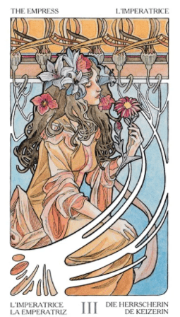 The Empress: love and remember you are nature. The Empress encourages you to enjoy all the gifts of Earth. She is a symbol of prosperity, abundance, wealth, health, and nourishment. She knows the secrets of the earth element.