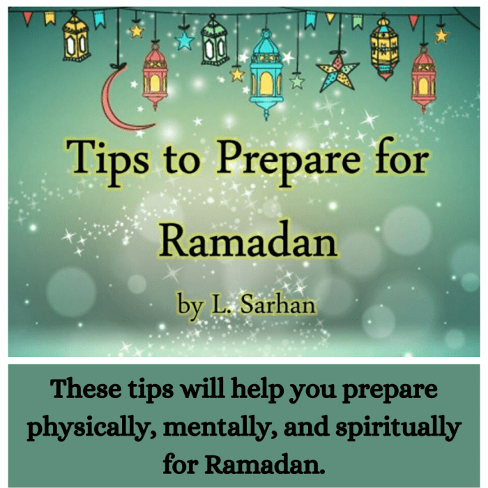 This article contains tips to help Muslims prepare physically, mentally, and spiritually for Ramadan - the holiest month in the Islamic calendar.