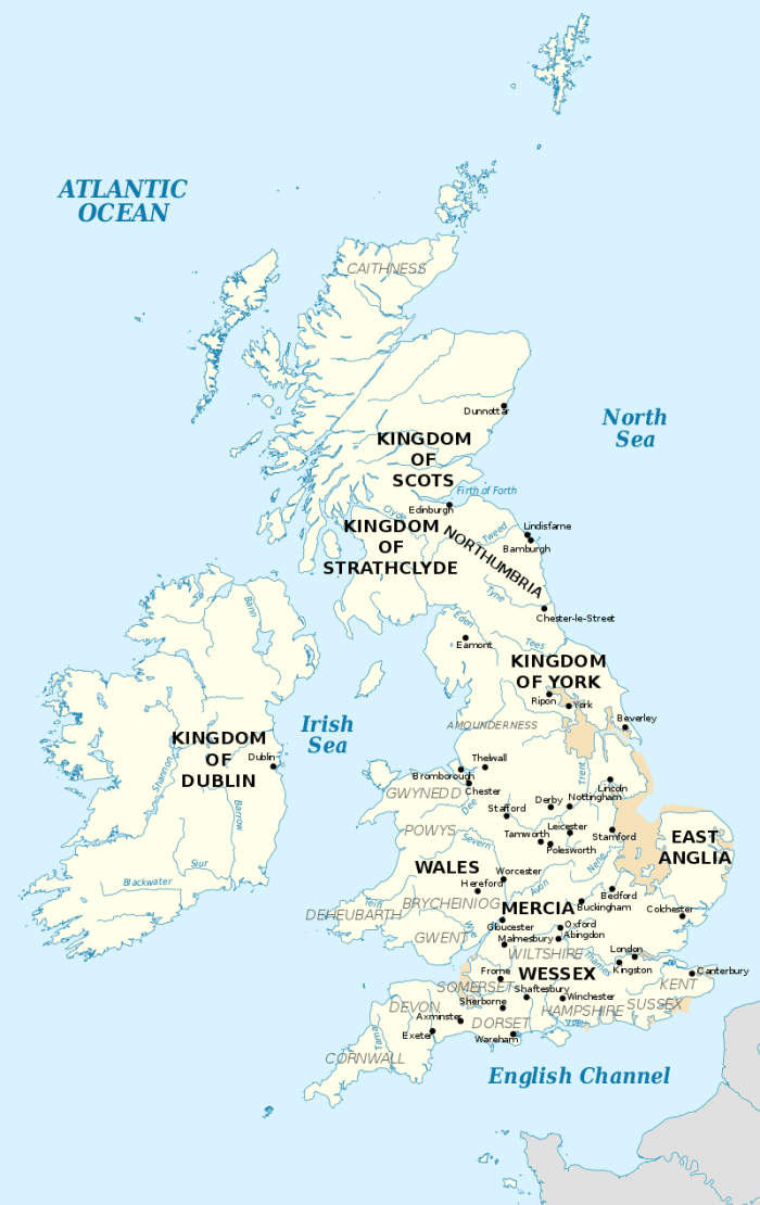Each of the English kingdoms had its own ruler prior to 927 A.D. and Aethelstan's reign