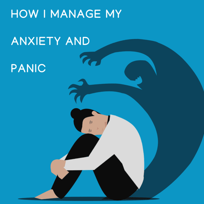 Here are some tips for dealing with anxiety from a PTSD sufferer. They don't cure anxiety, but they often work for me to short-circuit the symptoms in mid-freak-out.
