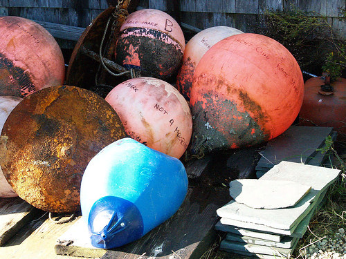 Wood's Hole, Massachusetts. Buoys and anchors. Photo by takomabibelot on flickr, licensed under Creative Commons 2.0.