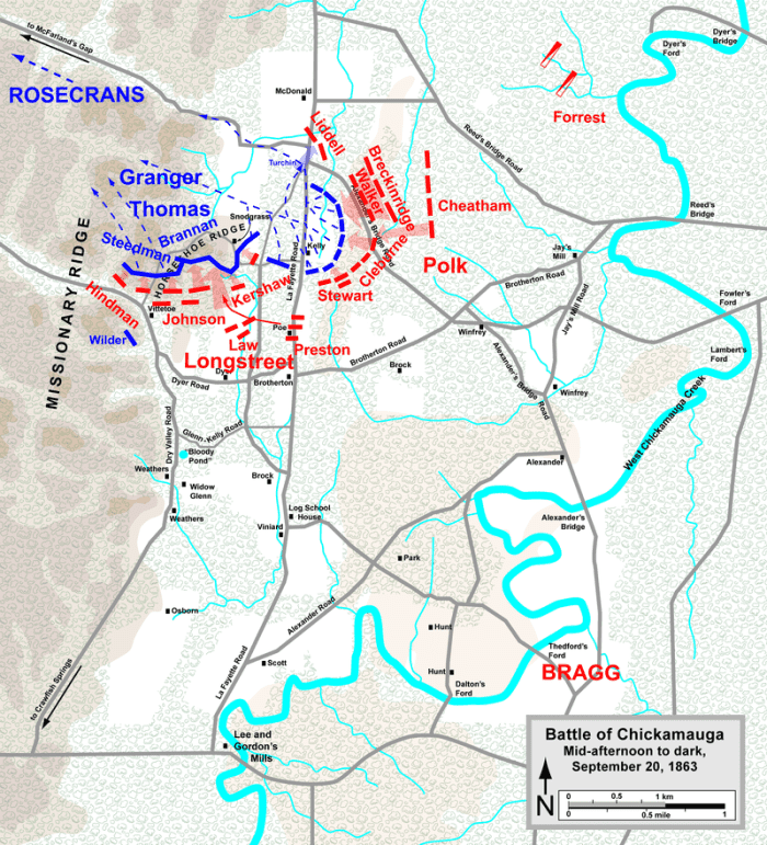 Defense of Horseshoe Ridge and Union retreat, afternoon and evening of September 20th, 1863