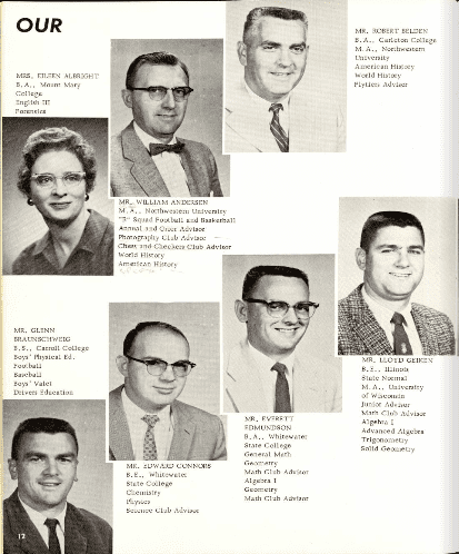 Mr. Belden is top right. Mr. Geiken is bottom right and Connors third from right. Coach B is bottom left.
