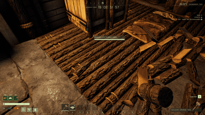 Have the parts ready in your inventory, select the material via the "R" menu, and left click to upgrade!