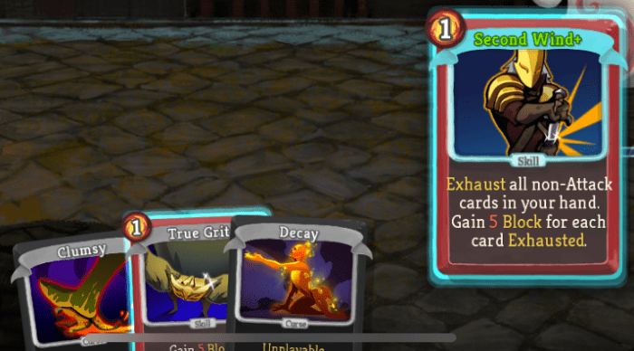I am using the Second Wind Inronclad card. It will remove the curse cards I have.