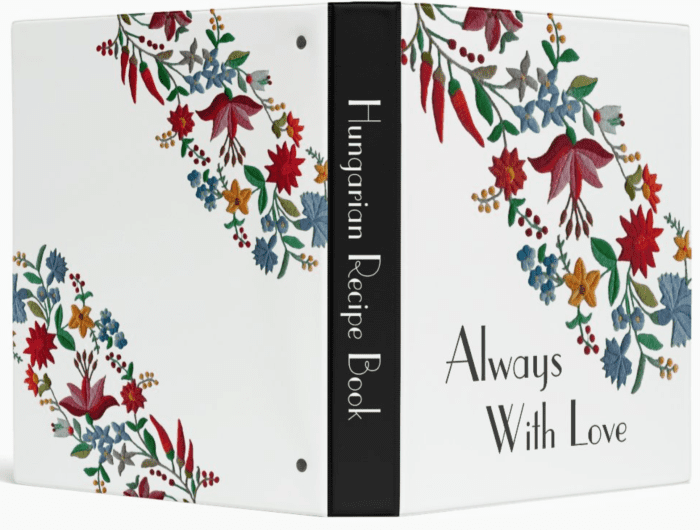 Cookbook binder with a Kalocsa design on Zazzle. Keep all your printed recipes in an organized notebook binder. Use inserts to collect and file each of your favorite recipes.