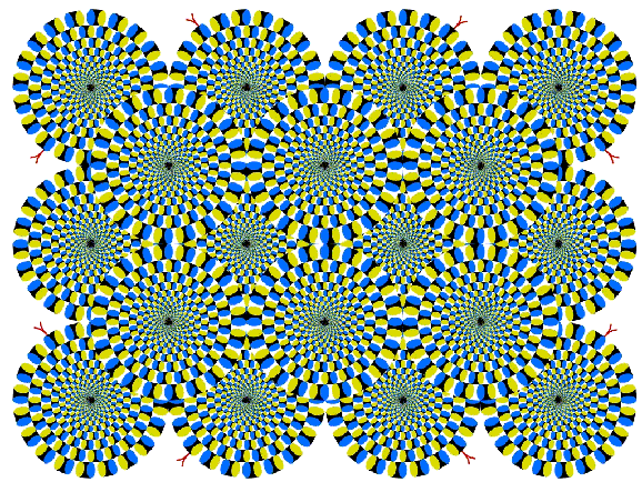 We can fool our bodies and minds to improve our health. (If you stare at this image for a minute or two, you will see the circles move. But they aren't moving at all.)
