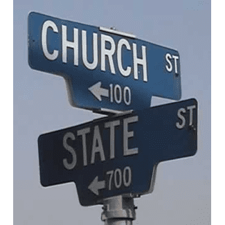 Because public schools are a government agency managed on a state level, the 1st and 14th amendment require the separation of church and public schools.