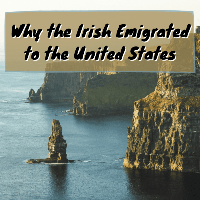This article discusses the reasons behind the two great Irish migrations to the United States in the 18th and 19th centuries.