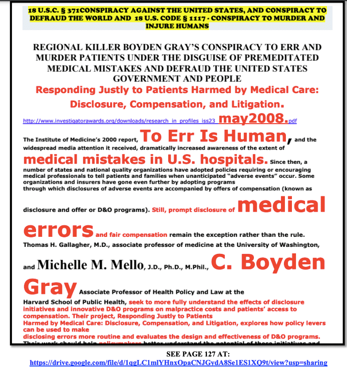 Page 62, Killer Boyden Gray and NY Health Commissioner Mary Bassett Assassination Programming