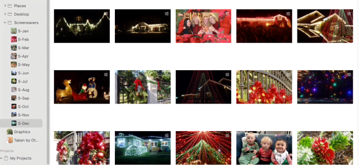 My desktop folder is set up the same way as the screensaver one. While the screen saver photos rotate continuously, the desktop photo changes once a day at midnight. I have a whole collection of photos for each.
