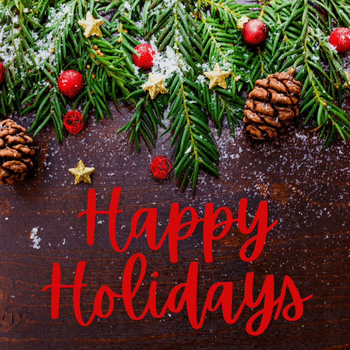 "Happy holidays" is a traditional holiday greeting that works in professional settings as well as in personal holiday messages.
