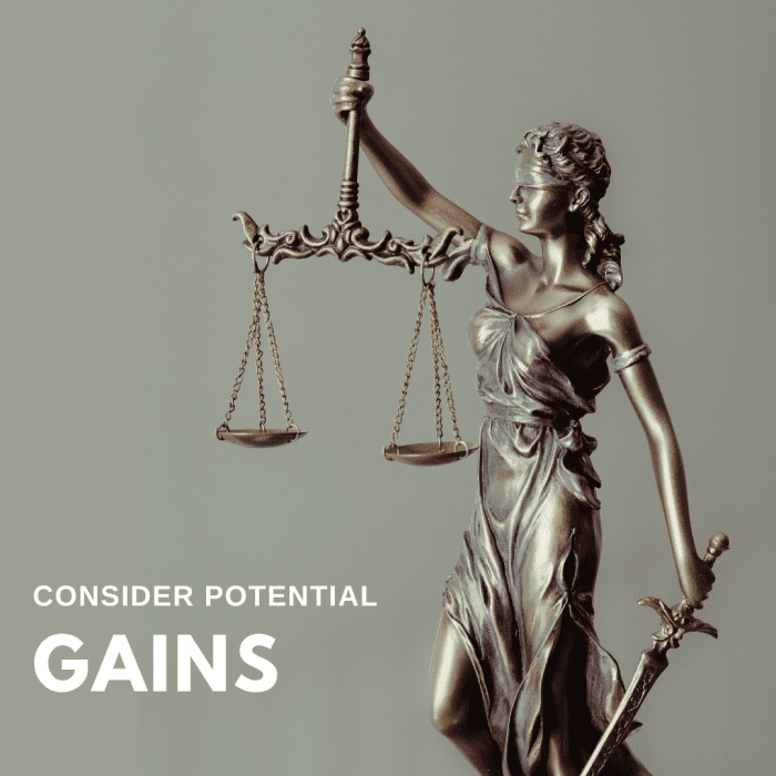 Consider all aspects of the theft and what you can gain from it.