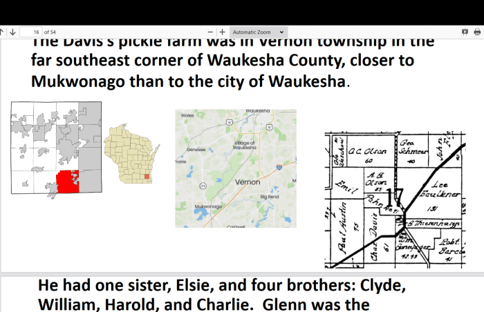Location of Charlie Davis farm. Plat drawing from the early 20th century.
