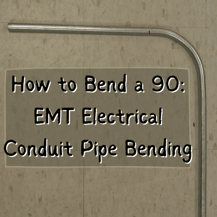 Read on to learn how to bend a 90 with EMT electrical conduit pipe. You'll also learn how to bend a kick 90 and a double 45-degree 90.