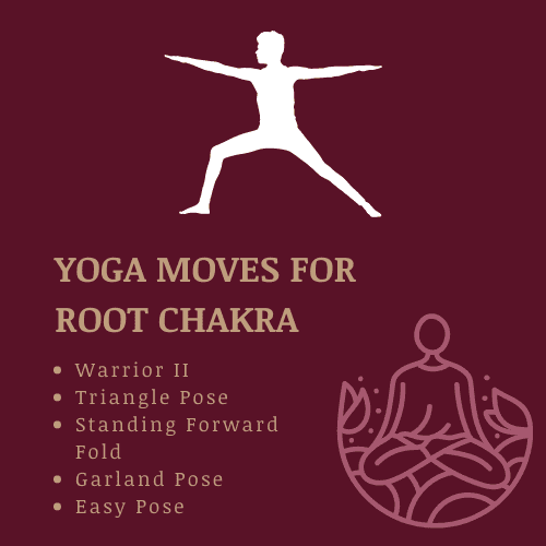 Trying out different yoga poses can help you to find a flow. Many of the yoga poses used to balance the root chakra promote strength and confidence.