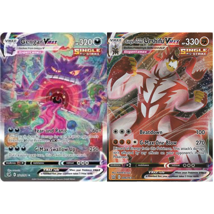 Both Single Strike Gengar VMAX and Single Strike Urshifu VMAX are heavy hitters that benefit from the same support mechanics.