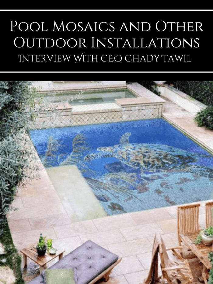 The aquatic mosaic at the bottom of the pool elevates things to the next level. The art adds creativity to what would otherwise be a standard pool.