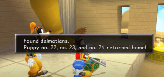 There's only one chest full of puppies in Olympus Coliseum, and it's accessible when you first enter the world.