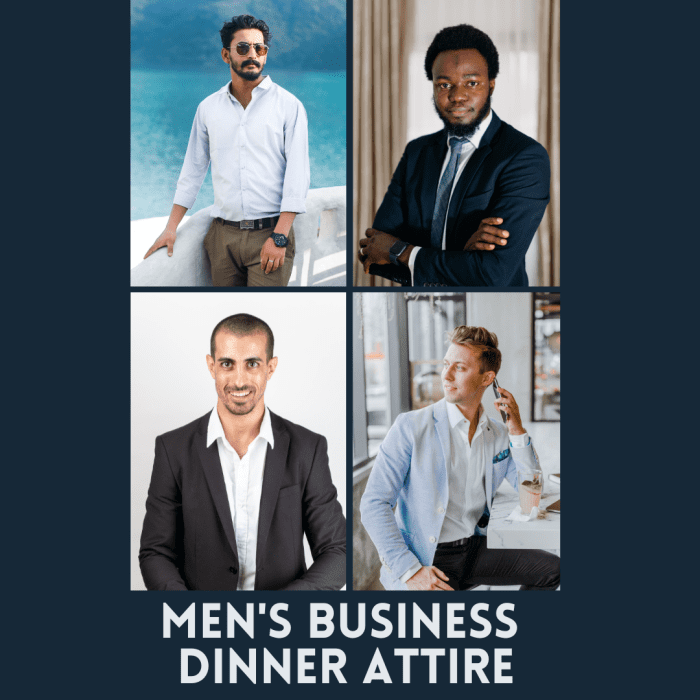A few examples of outfits men can wear to business dinners
