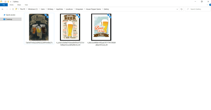 Download and save the photos you want to use in your game into the House Flipper gallery folder.