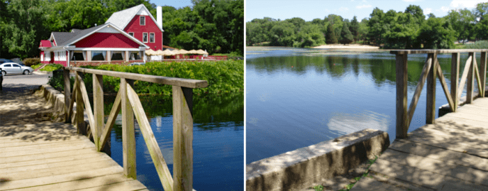 Yaphank Lake, where we would swim in the summer and ice skate in the winter. The bridge railing, we would jump from into the water.