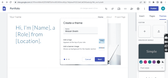 Here you need to enter the title of the theme and upload the images you want to use for the logo and banner