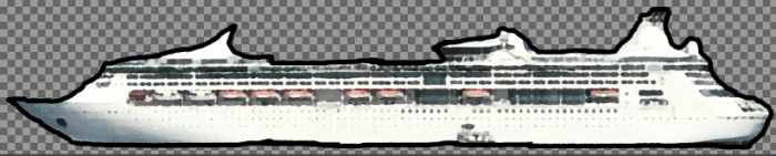 This is a photo of a cruise ship from my 3-night cruise I took in January 2019. I took great care in removing the background and editing out the ship logo and name to prevent copyright infringement and add uniqueness to the graphic.