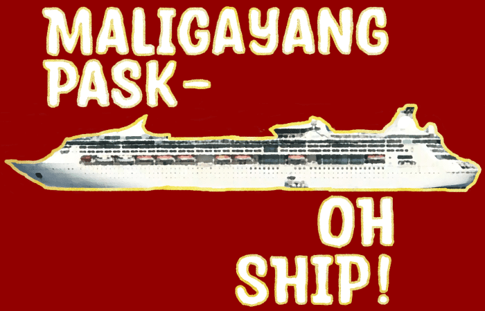 Here's the image of the cruise ship, now outlined in gold glitter. It also works VERY WELL with text, and graphics and wording made with this technique lend themselves to Christmas merch, as mine attests.