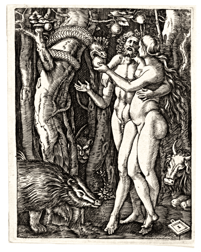 "Men" can be interpreted a number of different ways, but it's clearly drawing upon Adam and Eve/Garden of Eden iconography.