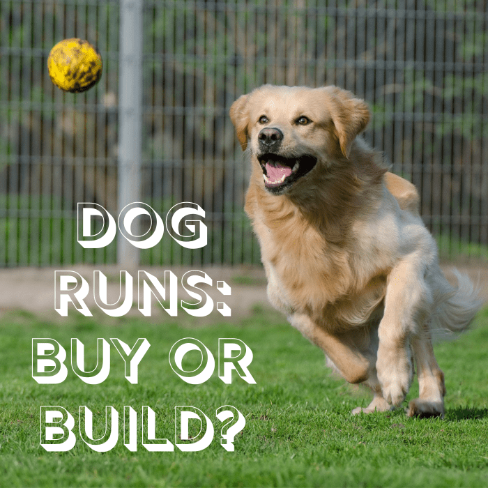 A fenced-in dog run or kennel gives your pooch a safe place to exercise outside. Learn about the pros and cons of buying a prefab run versus DIYing it.