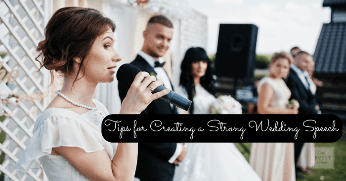 Tips for a good speech: (1) keep it short, about 5 minutes, (2) rehearse it to a friend, (3) have good manners, think of the guests, (4) avoid making others feel awkward, (5) don't wait until the last minute to write it.