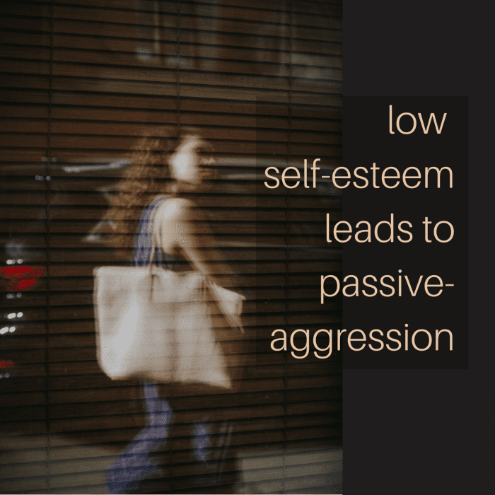Low self-esteem can often lead to passive-aggression. 