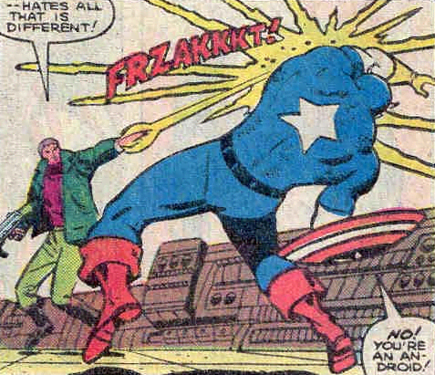 William Burnside aka Steve Rogers aka The Commie Basher Cap aka The Grand Director. His Captain America uniform did not have stripes on his back.