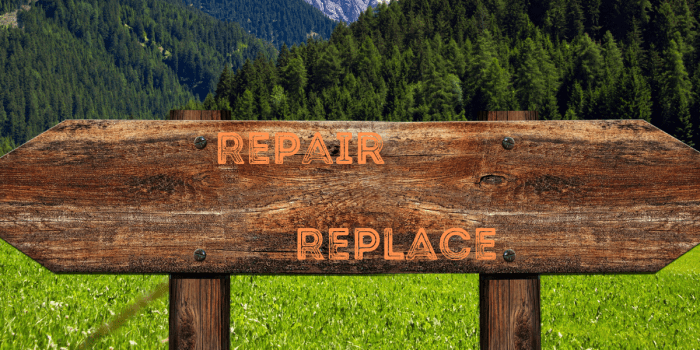 Whether you should repair or replace essentially comes down to whether the estimated repair cost is more than 50% of the current value of the appliance—if so, then you may be better served by replacing it.