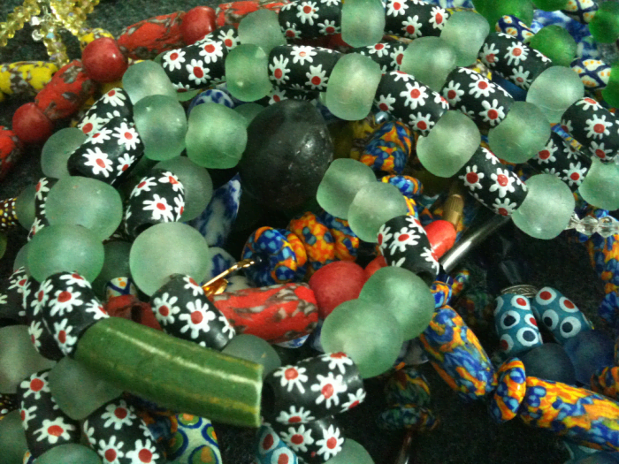 Recycled glass is used to create beautiful beads in of south-eastern Ghana.