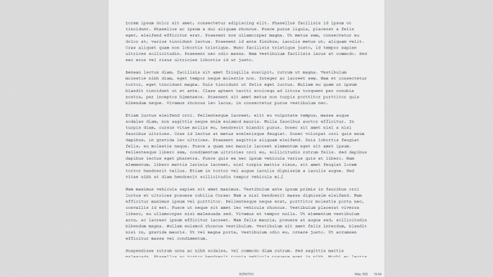 WriteMonkey's default look. You can't really change much besides the font and the color of the "paper".