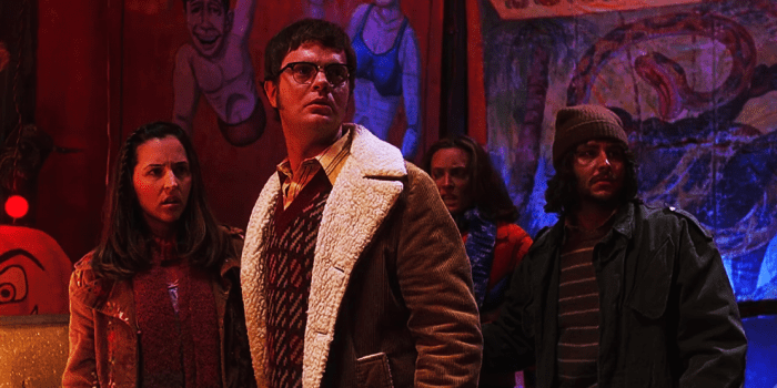 The victims (Jennifer Jostyn, Rainn Wilson, Erin Daniels, Chris Hardwick)