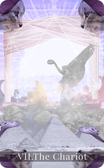 The Chariot pulls the victor. The victor is seen in public. People celebrate this person, and marvel at the technology he has at his disposal.