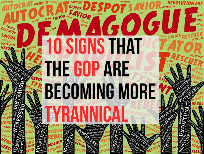 For my list of the 10 ways in which I believe that the GOP are becoming more authoritarian, please read on...