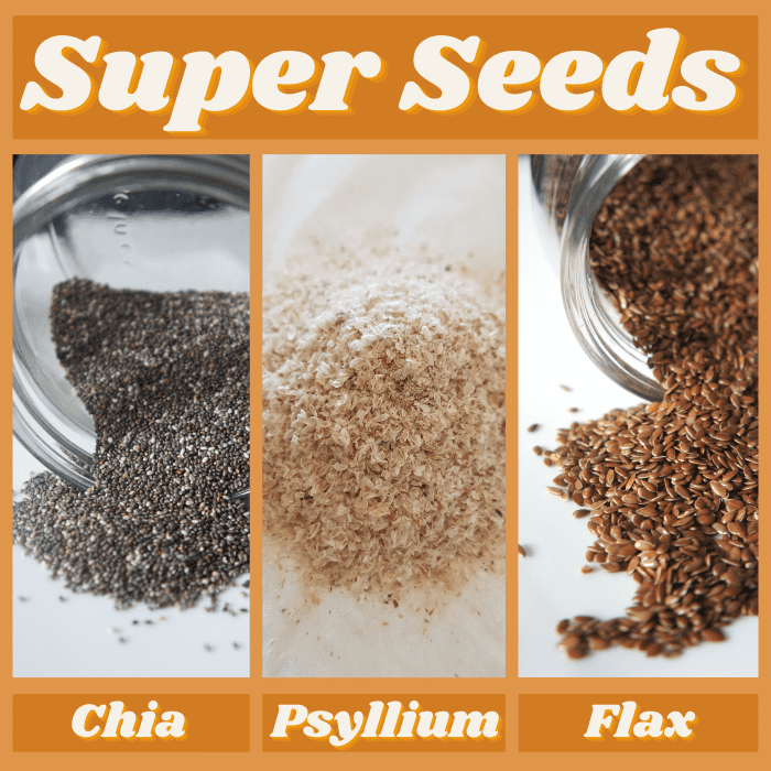 Boost your body and brain with these three super seeds—chia, psyllium, and flax.