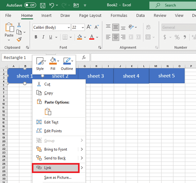 Linking a button to view a sheet with a hyperlink is much easier than using a macro.