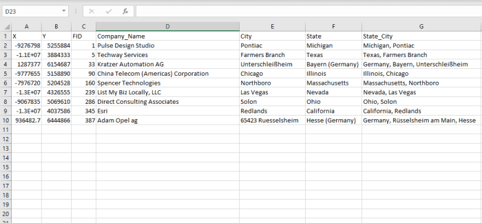 The above illustration is the result from using the remove duplicates feature on the state attribute.