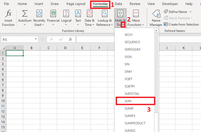 What Are 3 Ways To Use The Sum Function In Excel