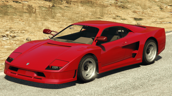 Grotti is GTA's equivalent to Italian automaker. The car showed here is Grotti Turismo Classic, based on Ferrari F40