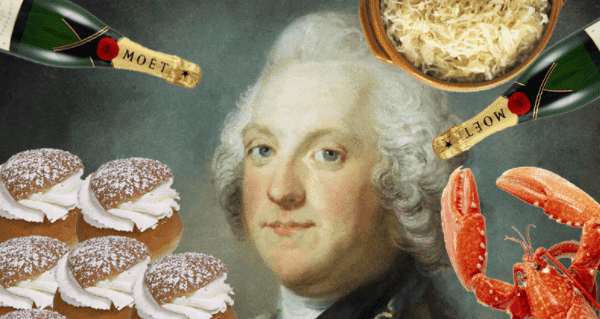 One of Adolf Frederick's greatest pleasures in life was eating, and he was addicted to gluttony by indulging in overeating even when full.